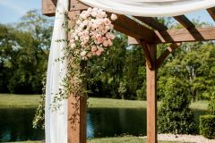 blush wedding arch