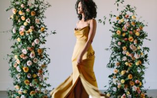 yellow wedding arch
