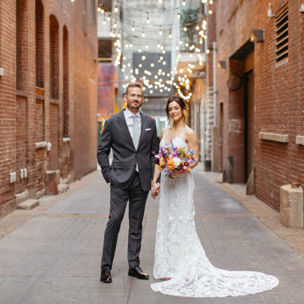 Printers Alley in downtown Nashville is a great place for wedding photos.