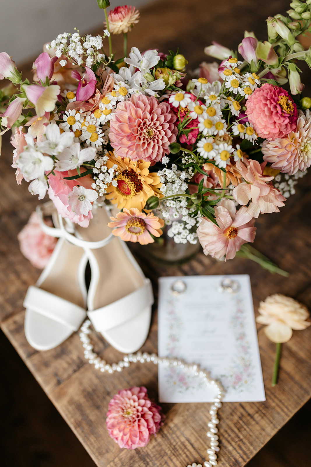 Colorful Wedding Flowers for Flatlay