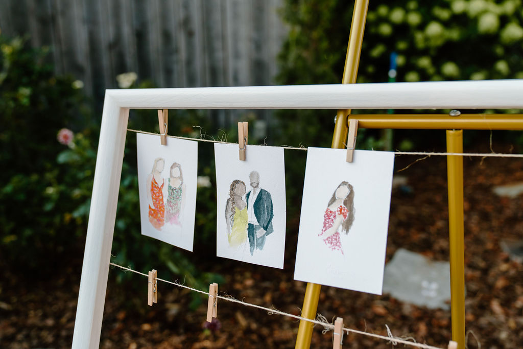Watercolor Artist at Southall Meadows Wedding