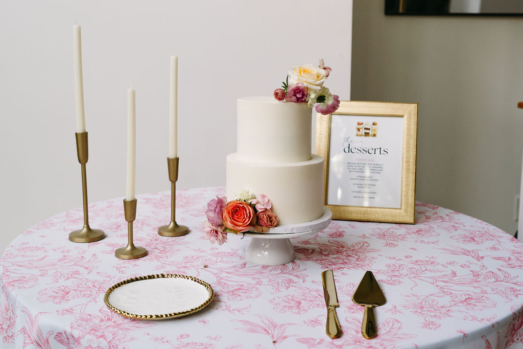 Cake with Fresh Florals at Southall Meadows Wedding